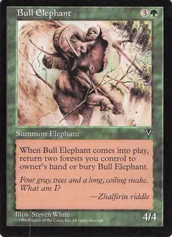 Bull Elephant - Visions - Magic: The Gathering MTG Common Card - Image 1