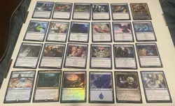 Blue MTG Cards Lot Rare Uncommon Land Foil + Commons Magic The Gathering Cards - Image 1
