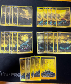 MTG Aetherdrift Basic Lands First-Place Foil x25 Full Art Set of 5 each NM - Image 1