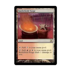 WOTC MtG 10th Ed Battlefield Forge (R) (Foil) EX - Image 1