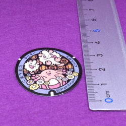 Chansey Swirlix Pokemon Manhole Type Seal Sticker Nintendo Japanese F/S - Image 2