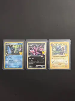 Pokemon 2021 Celebrations Mimikyu, Hydreigon and Light Toxtricity Promo Set of 3 - Image 1