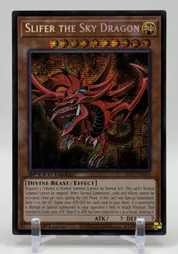 Yugioh Slifer The Sky Dragon SBC2-ENA01 Prismatic Secret Rare 1st Edition - Image 1