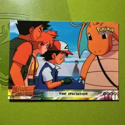 The Invitation #13 Topps Pokemon Card Blue Logo Mewtwo Strikes Back NM - Image 1