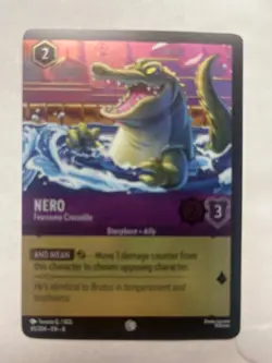 Disney Lorcana Error Misprint Miscut Nero Fearsome Crocodile Cold Foil Card - Image 1