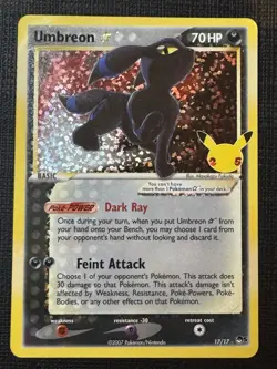 Pokemon TCG Umbreon Gold Star 17/17 Celebrations 25th Anniversary Card NM Cond. - Image 1