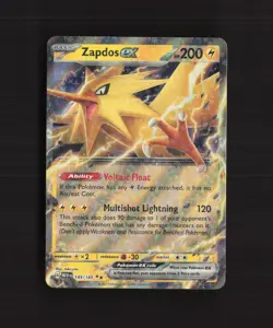 Zapdos ex 145/165 Scarlet & Violet 151 Ultra Rare Holo Pokemon Card NM - Image 1