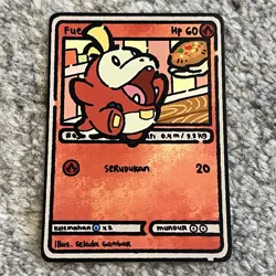 Fue Fuecoco Fan Art Card Selada Gambar Non TCG - Image 1