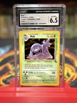 Muk 13/62 Fossil Holo Unlimited Pokemon Card Graded CGC 6.5 EX/NM - Image 1