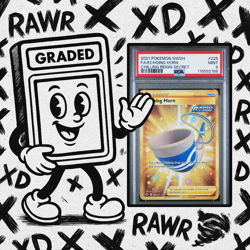 2021 POKEMON SWSH CHILLING REIGN SECRET #225 ECHOING HORN PSA 9 Graded Card - Image 1