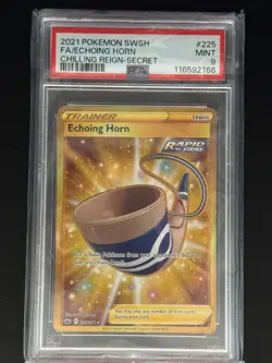 2021 POKEMON SWSH CHILLING REIGN SECRET #225 ECHOING HORN PSA 9 Graded Card - Image 2