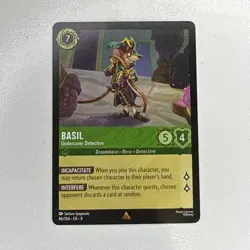 Disney Lorcana TCG Reign of Jafar Basil Undercover Detective Card 86/204 Regular - Image 1