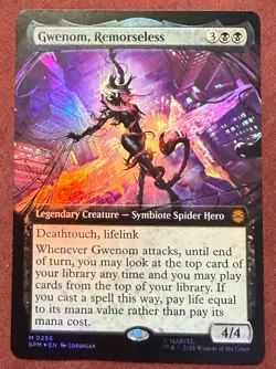 2025 Magic MTG Marvel's Spider-Man Gwenom, Remorseless Foil M0256 Extended Art - Image 1