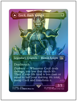 1x Cecil, Dark Knight, Foil, Borderless Art, Final Fantasy, Magic MTG NM - Image 1