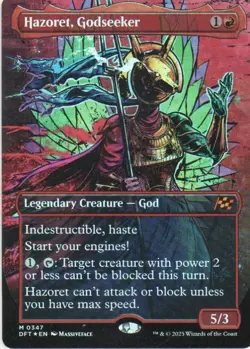 MTG: Aetherdrift: Foil Borderless Hazoret, Godseeker: Lightly Played Condition - Image 1