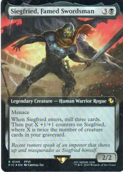 MTG: FF Commander: Foil Extended Art Siegfried, Famed Swordsman: LP Condition - Image 1