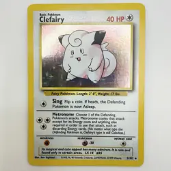 Pokemon TCG Clefairy Base Set Holo Unlimited Rare Card 5/102 LP/NM - Image 1