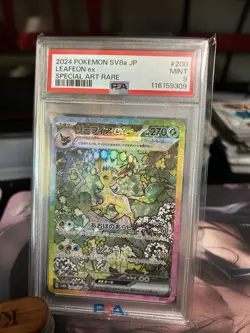 🌿 2024 Pokemon Japan Leafeon ex SAR PSA 9 - Raging Surf #200 SV8a Mint Full Art - Image 2