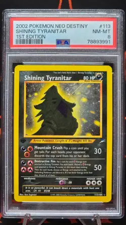 PSA 8 Shining Tyranitar 1st Edition #113 2002 Pokemon Neo Destiny - Image 2