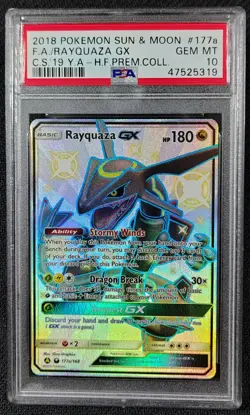✨ PSA 10 2018 Pokemon Sun & Moon 177a Shinning Rayquaza GX Hidden Fates - Image 1
