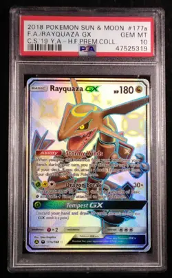 ✨ PSA 10 2018 Pokemon Sun & Moon 177a Shinning Rayquaza GX Hidden Fates - Image 3