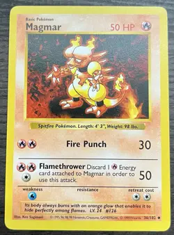 1st Edition Magmar 39/62 Pokemon TCG WOTC Base Set Fossil LP - Image 1