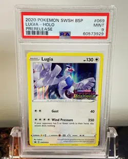 PSA 9 Lugia SWSH069 Holo PreRelease Promo! Pokemon Vivid Voltage! - Image 1