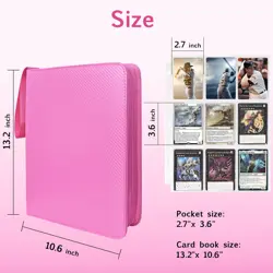 Card Binder 9 Pocket, 2024-2025 Trading Card Binder with Strap and Wristband,... - Image 3