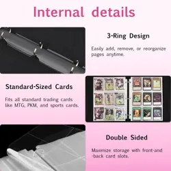 Card Binder 9 Pocket, 2024-2025 Trading Card Binder with Strap and Wristband,... - Image 4