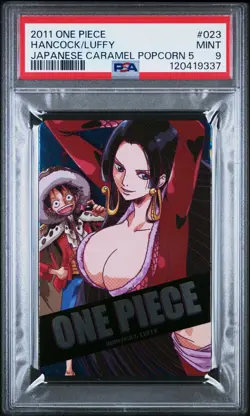 ONE PIECE BOA HANCOCK LUFFY 2011 JP CARAMEL POPCORN 023 PSA 9 MINT CARD - Image 1