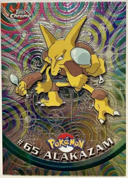 ALAKAZAM #65, Series 1 - 2000, Topps TV Animation Edition Chrome Pokemon Card - Image 1