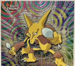 ALAKAZAM #65, Series 1 - 2000, Topps TV Animation Edition Chrome Pokemon Card - Image 3