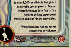 ALAKAZAM #65, Series 1 - 2000, Topps TV Animation Edition Chrome Pokemon Card - Image 5