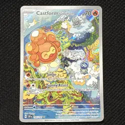 Pokemon TCG Castform Sunny Form Illustration Rare Card Surging Sparks 195/191 - Image 1