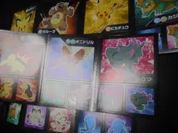 Pokemon Card Carddass Coris Promo Non Holo Sticker 4 SET Pikachu Pichu etc #305 - Image 5