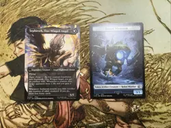 Sephiroth, Fabled SOLDIER (0317) Borderless MTG Final Fantasy (FIN) With Emblem - Image 2