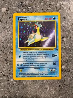 Pokemon TCG Cards Lapras 10/62 Fossil Holo Rare LP - Image 1