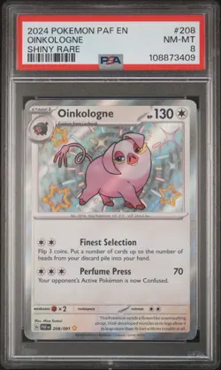 2024 POKEMON PAF EN-PALDEAN FATES SHINY RARE #208 OINKOLOGNE PSA 8 - Image 1