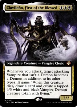 MTG Clavileno, First of the Blessed (027) *Non-Foil* EXT ART Commander LCC MT/NM - Image 1