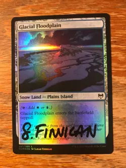 Magic the Gathering MTG foil Glacial Floodplain Kaldheim signed NM - Image 1