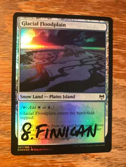 Magic the Gathering MTG foil Glacial Floodplain Kaldheim signed NM - Image 2