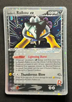 Rocket's Raikou ex 108/107 Pokemon Ex Deoxys -Holo -Secret Rare-NP/NM+ - Image 1