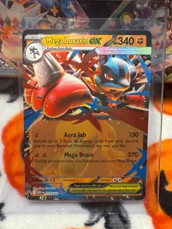 Mega Lucario ex #077/132 - Mega Evolution Full Art Pokemon TCG English - MINT - Image 1