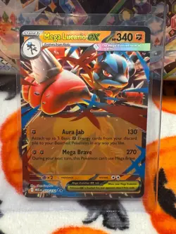 Mega Lucario ex #077/132 - Mega Evolution Full Art Pokemon TCG English - MINT - Image 2