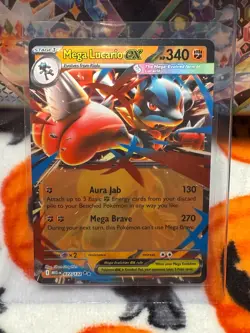 Mega Lucario ex #077/132 - Mega Evolution Full Art Pokemon TCG English - MINT - Image 3