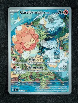 2024 Pokemon CASTFORM SUNNY FORM #194/191 Surging Sparks Illustration Rare ENG - Image 1