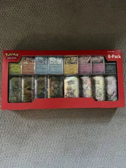 Pokemon TCG Prismatic Evolutions Mini Tin Display Case Sealed Tins, 8Pack Costco - Image 1