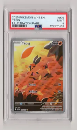 2025 POKEMON WHT EN-WHITE FLARE ILLUSTRATION RARE #096 TEPIG PSA 9 - Image 3