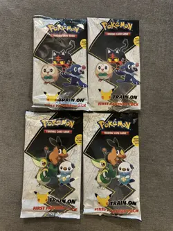 Pokemon TCG First Partner Pack (Lot Of 4) - Alola/unova - Free Shipping 820650809620 - Image 1