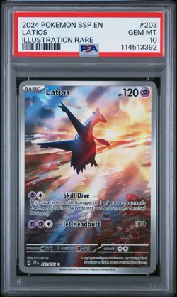 2024 POKEMON SSP EN-SURGING SPARKS ILLUSTRATION RARE #203 LATIOS PSA 10 - Image 1
